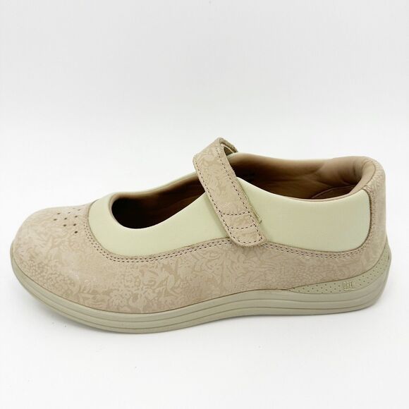 Drew Womens Shoes Size 8 WW Rose Mary Jane Beige Oxford Leather Comfort Workwear - Picture 13 of 14